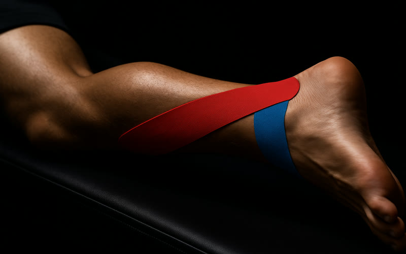 Kinesio tape aplicado nos ligamentos laterais do tornozelo