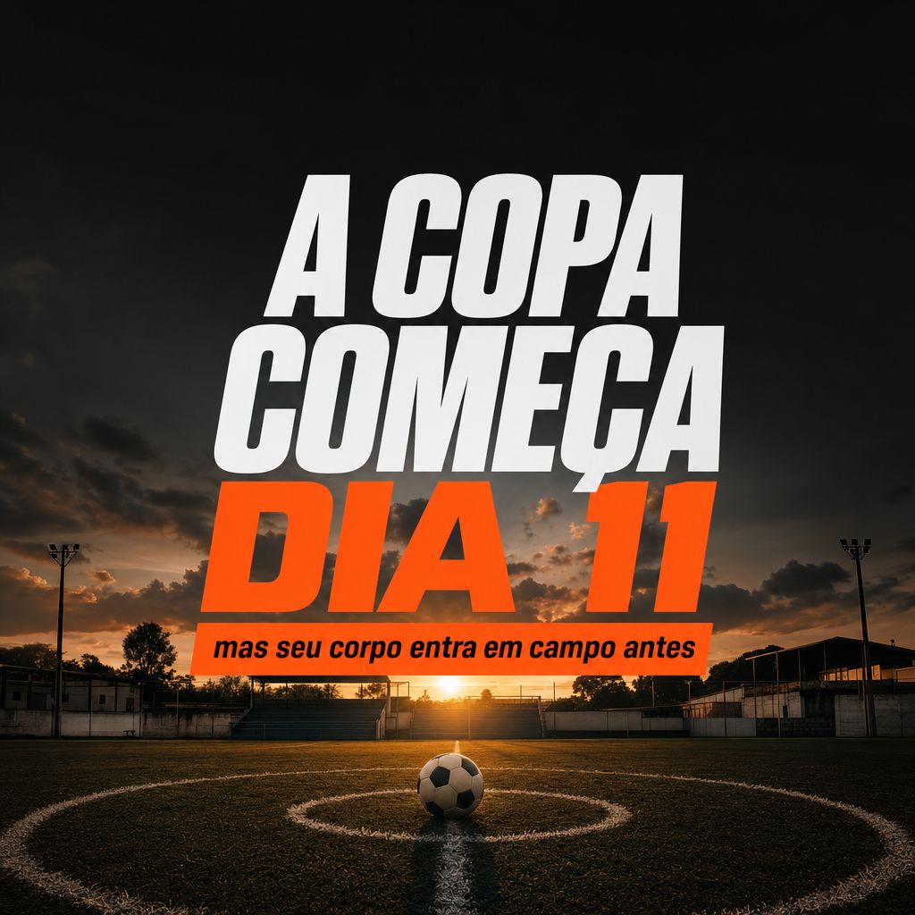 Atleta amador entrando em campo no clima de Copa