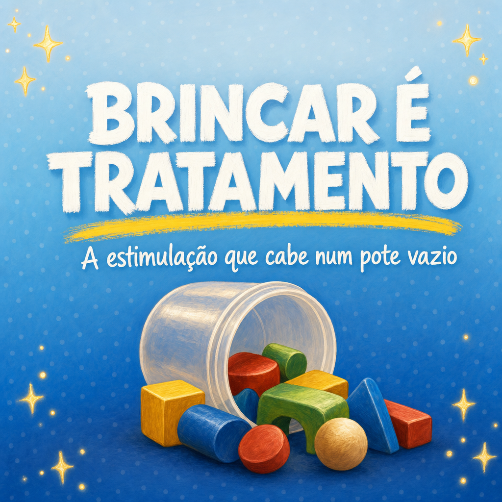 Brincar é tratamento — a estimulação que cabe num pote vazio