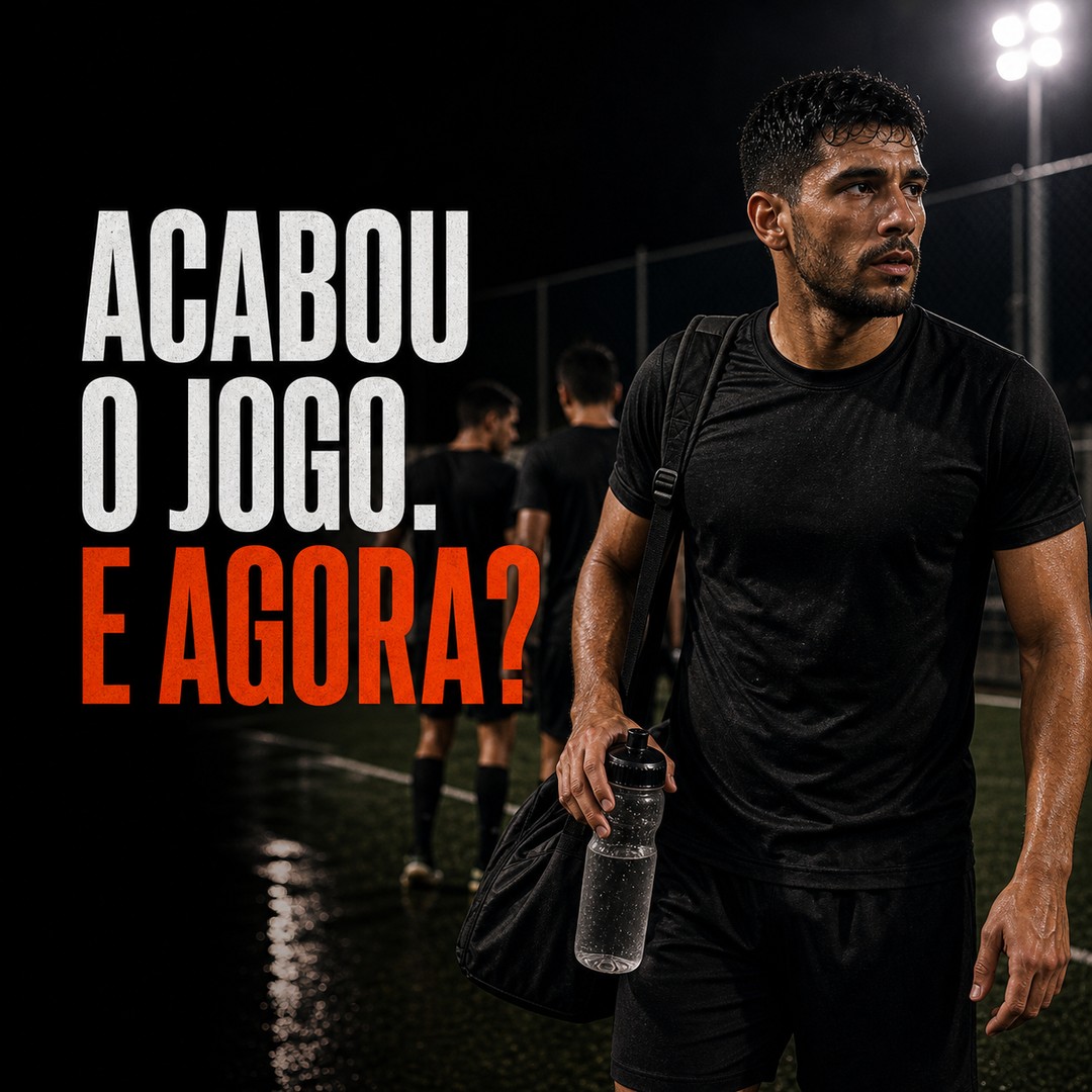 ilustração editorial de corrida compensada com setas laranja sutis
