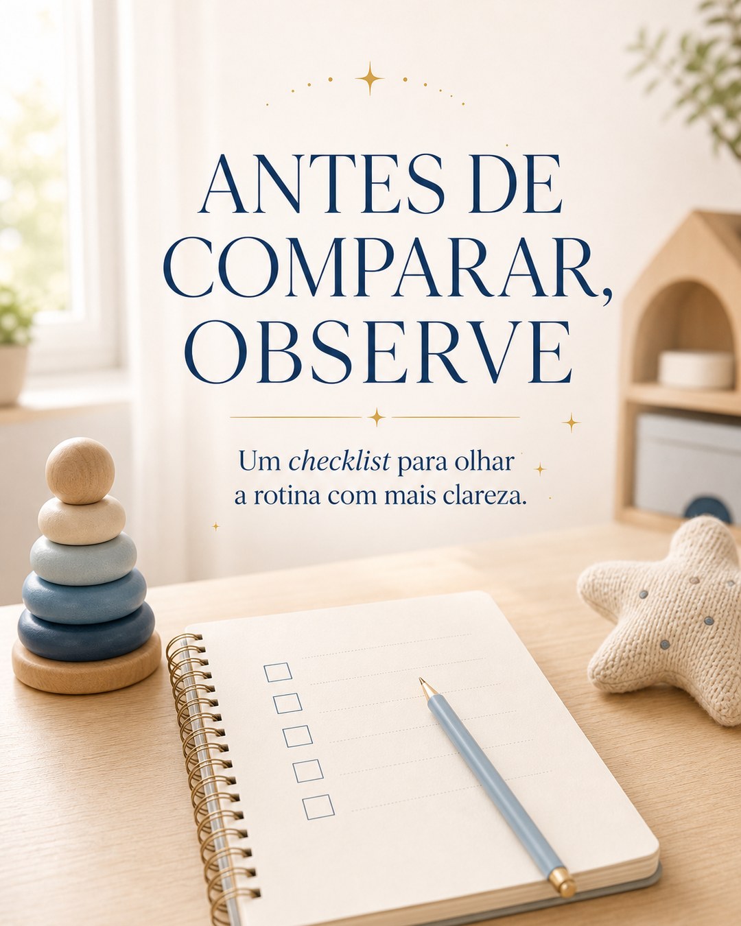 Arte sobre observar a rotina da criança antes de comparar o desenvolvimento com outras crianças.